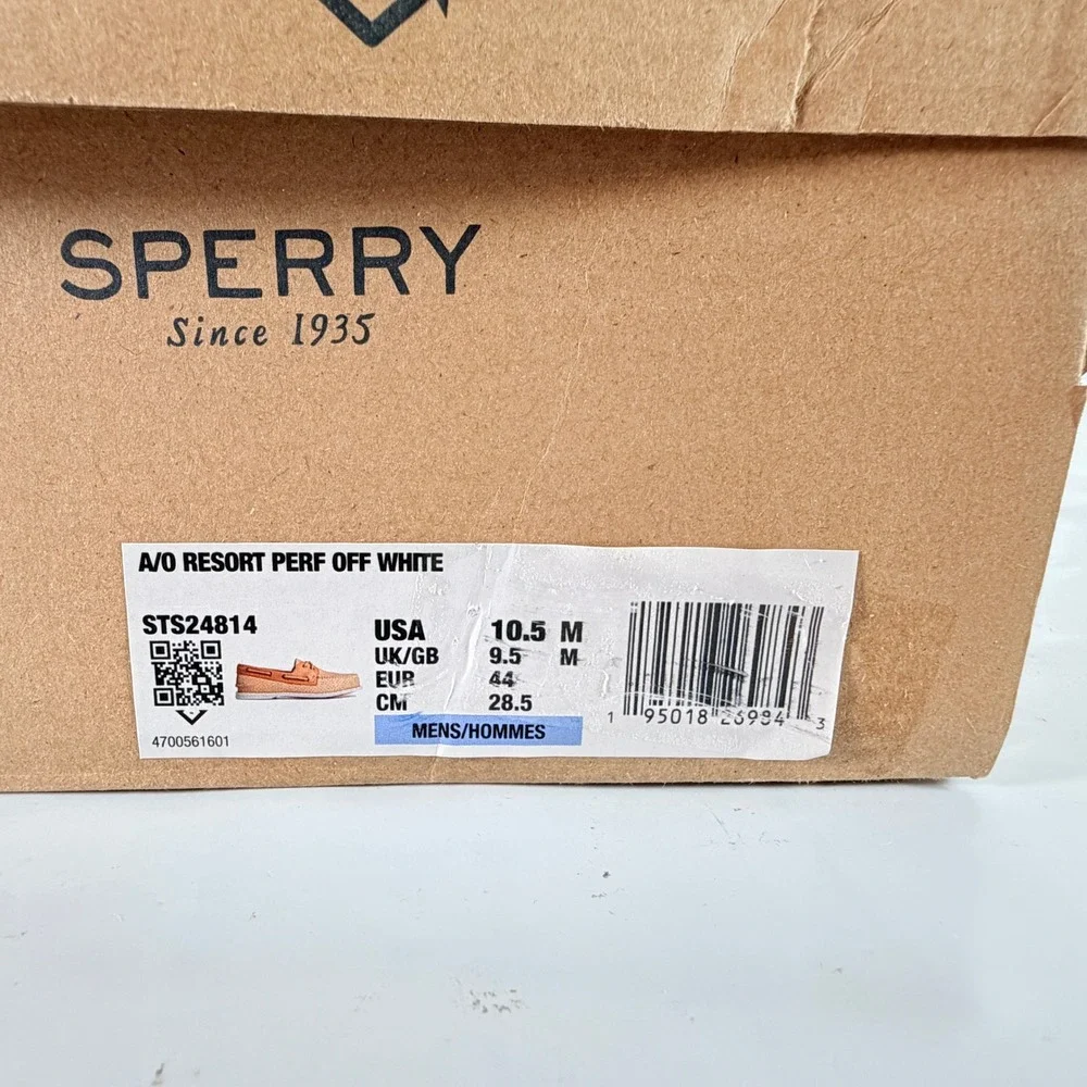 Sperry A/O Resort Perf Off White Men's Boat Shoes Size 10.5 M STS24814